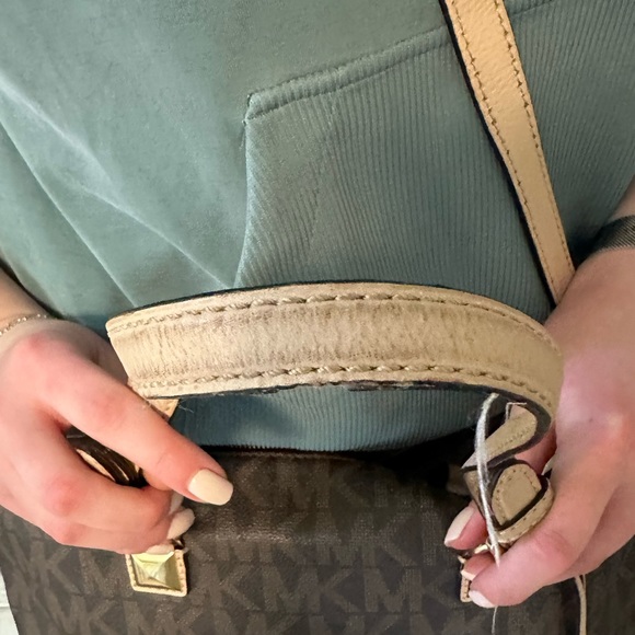 Michael Kors Brown Jet Set Logo Multifunction Tote Shoulder Bag Purse - Picture 3 of 6